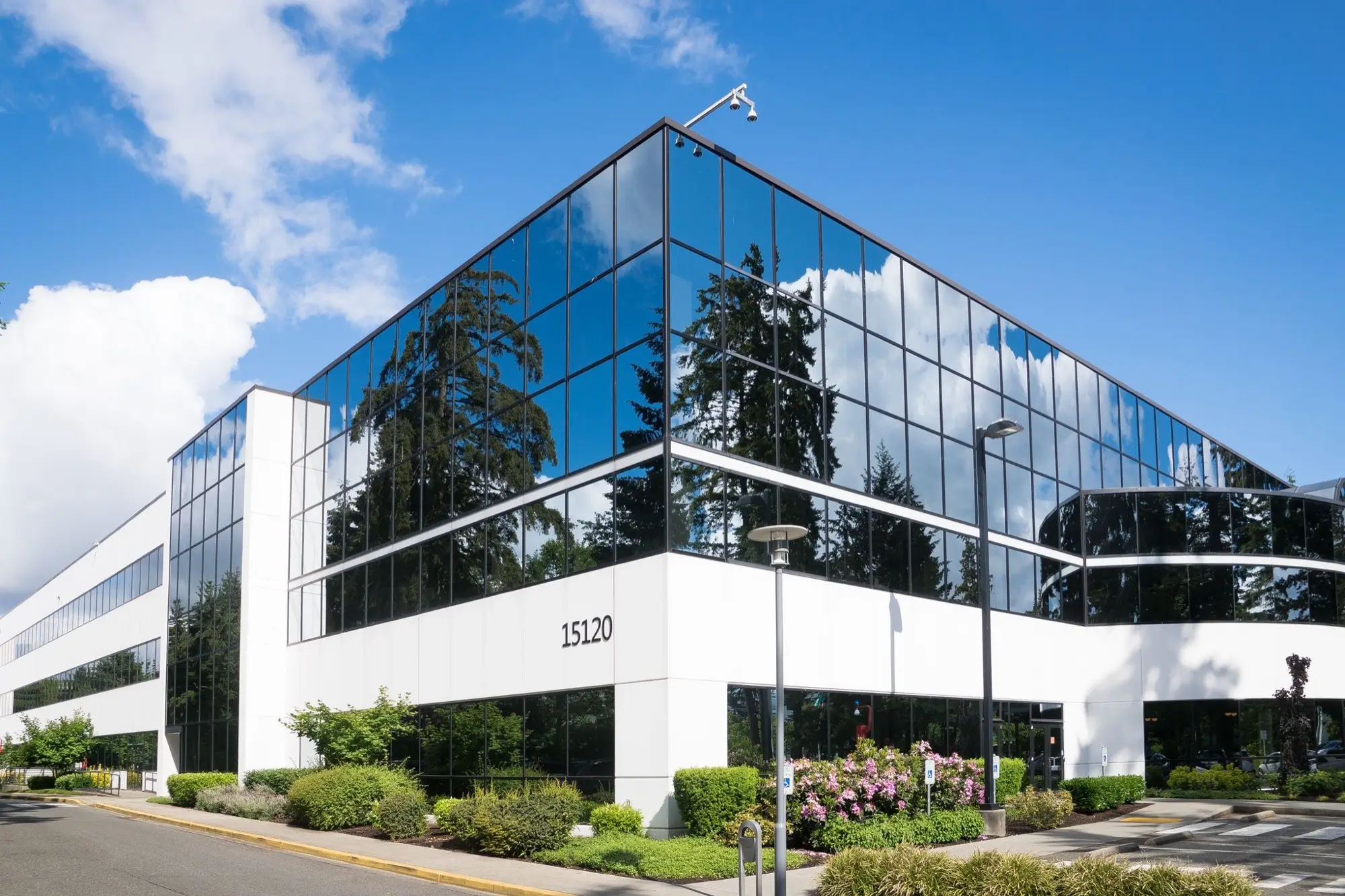Modern glass-fronted commercial building exterior