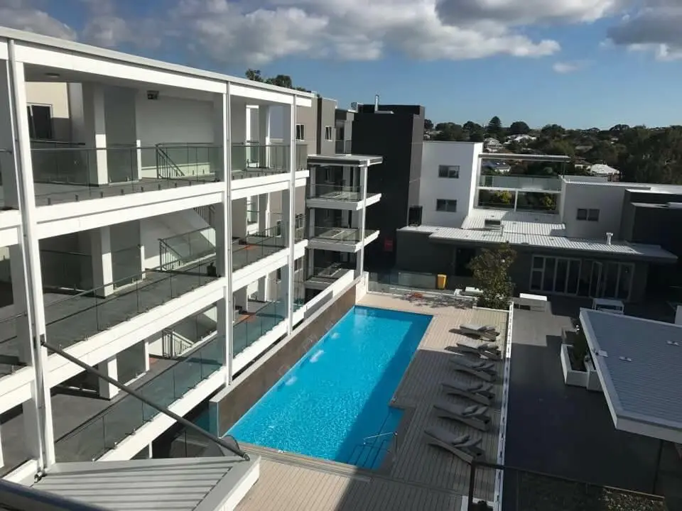 Park Avenue apartments overlooking the pool deck